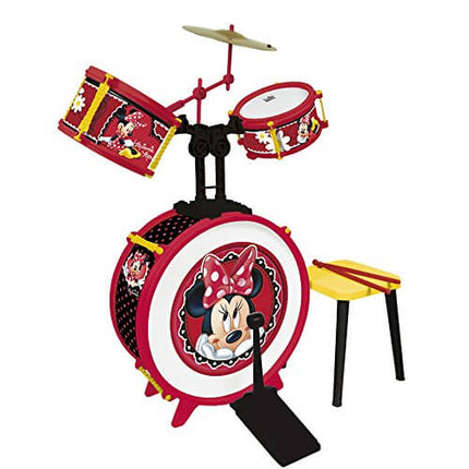 Minnie Batteria Musicale con Sgabello e Bacchette